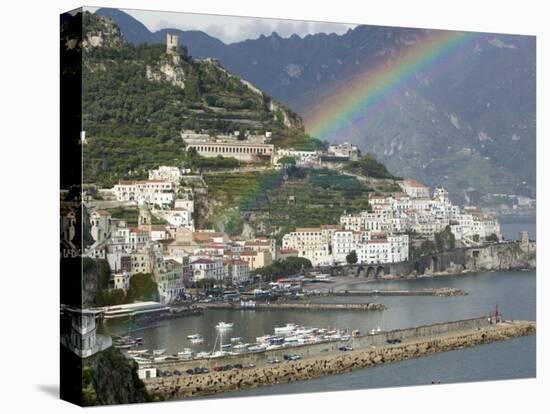 Rainbow over a Town, Almafi, Amalfi Coast, Campania, Italy-null-Premier Image Canvas