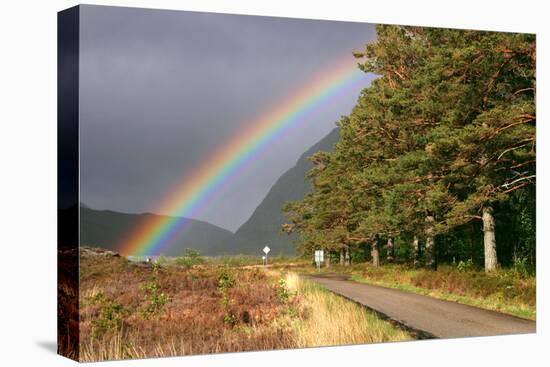 Rainbow over the Road from Ullapool to Torridon, Highland, Scotland-Peter Thompson-Premier Image Canvas