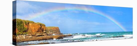 Rainbow over the Sea Panorama-null-Stretched Canvas