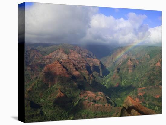 Rainbow over Waimea Canyon, Kauai, Hawaii, USA-Dennis Flaherty-Premier Image Canvas