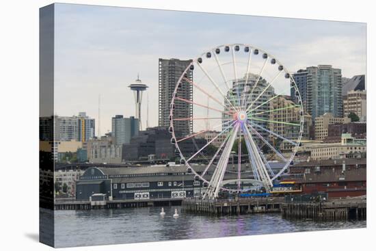 Rainbow Pattern Seattle Ferris Wheel Honoring Supreme Court Gay Marriage Decision-Trish Drury-Premier Image Canvas