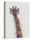 Rainbow Splash Giraffe 1-Fab Funky-Stretched Canvas