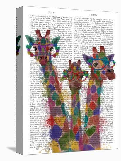 Rainbow Splash Giraffe Trio-Fab Funky-Stretched Canvas