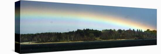 Rainbow Stretches over Mackworth Island, in Casco Bay Along the Atlantic Ocean in Falmouth, Maine-null-Premier Image Canvas