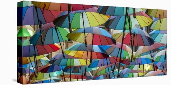 Rainbow umbrellas, Bucharest, Romania-Art Wolfe Wolfe-Premier Image Canvas