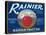 Rainier Apple Label - Yakima, WA-Lantern Press-Stretched Canvas