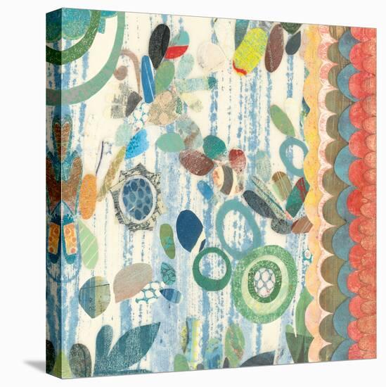 Raining Flowers with Border Square III-Candra Boggs-Stretched Canvas