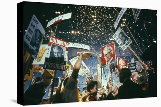 Raining Gold Coins as Barry Goldwater Wins the Republican Nomination, San Francisco, CA, 1964-John Dominis-Premier Image Canvas