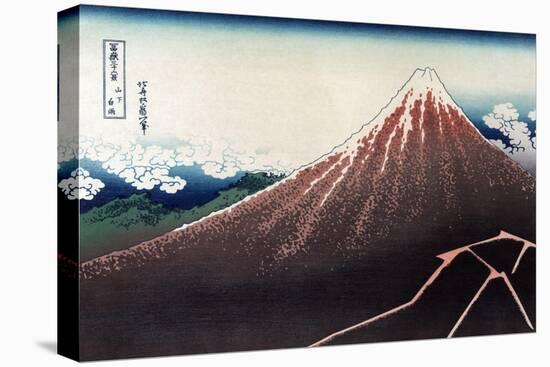 Rainstorm Beneath the Summit-Katsushika Hokusai-Stretched Canvas