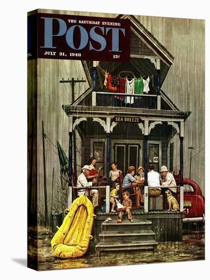 "Rainy Day at Beach Rental," Saturday Evening Post Cover, July 31, 1948-Stevan Dohanos-Premier Image Canvas
