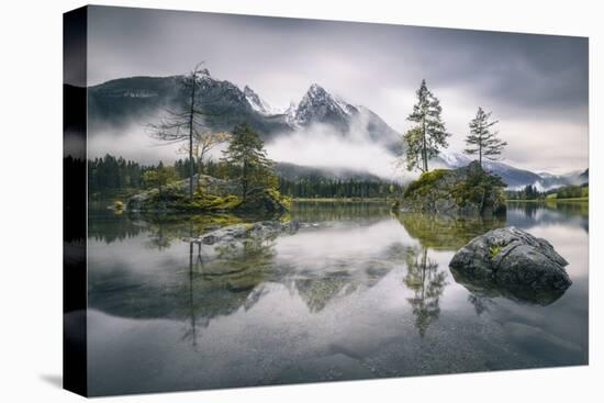 Rainy Morning At Hintersee (Bavaria)-Dirk Wiemer-Stretched Canvas