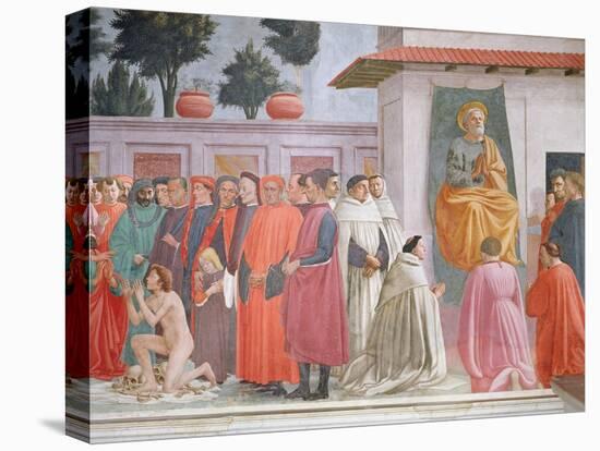 Raising of the Son of Theophilus and St Peter Enthroned-Filippino Lippi-Premier Image Canvas