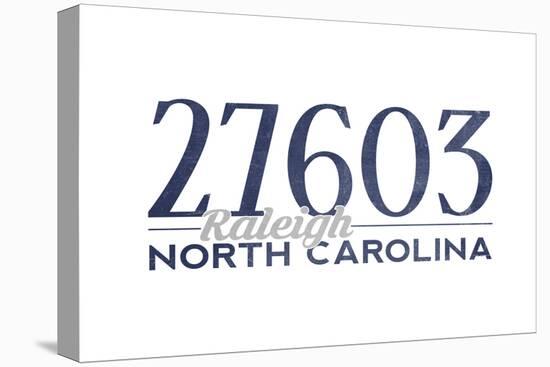 Raleigh, North Carolina - 27603 Zip Code (Blue)-Lantern Press-Stretched Canvas