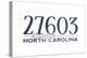 Raleigh, North Carolina - 27603 Zip Code (Blue)-Lantern Press-Stretched Canvas