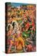 Rama and Hanuman Fighting Against Ravana the Demon, Scene from the Ramayana-null-Premier Image Canvas
