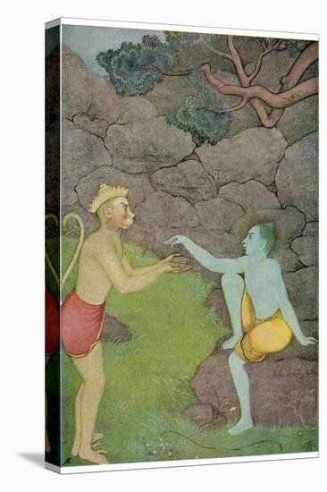 Rama Put His Trust in the Ape Hanuman (Son of the Wind God) to Find His Abducted Wife Sita-K. Venkatappa-Premier Image Canvas