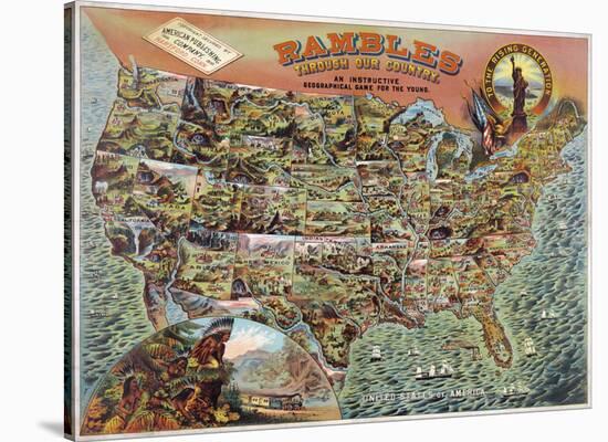 Rambles through our Country-Vintage Reproduction-Stretched Canvas