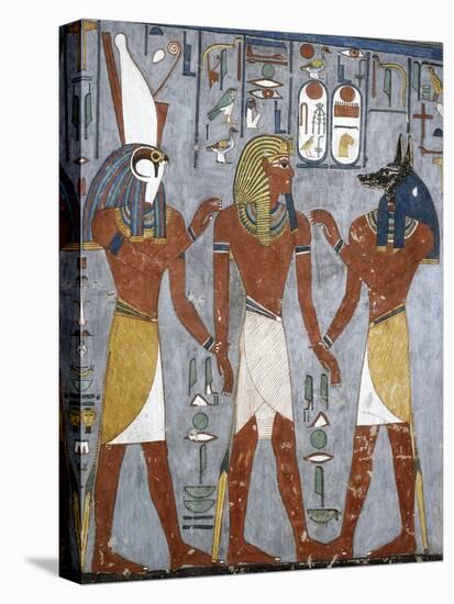 Rameses I Between Horus and Anubis, Fresco, Burial Chamber, Tomb of Ramesses I-null-Premier Image Canvas