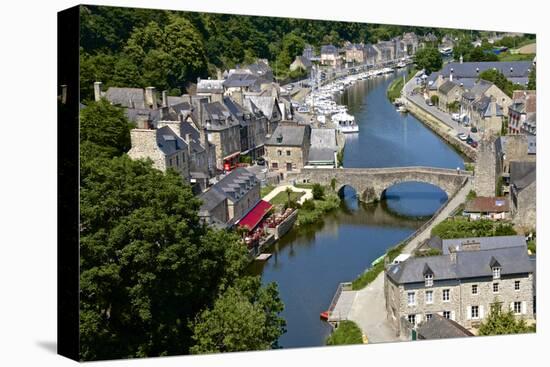 Rance River Valley and Dinan Harbour with the Stone Bridge, Dinan, Brittany, France, Europe-Guy Thouvenin-Premier Image Canvas