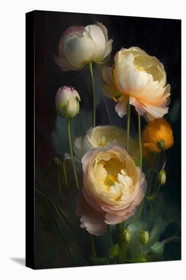 Ranunculus Flowers-Vivienne Dupont-Stretched Canvas