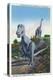 Rapid City, South Dakota, Dinosaur Park View of T-Rex, Brontosaurus Statues-Lantern Press-Stretched Canvas