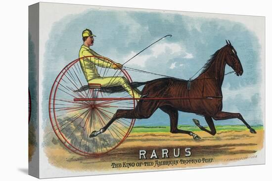 Rarus Brand Cigar Box Label, Horse Racing-Lantern Press-Stretched Canvas