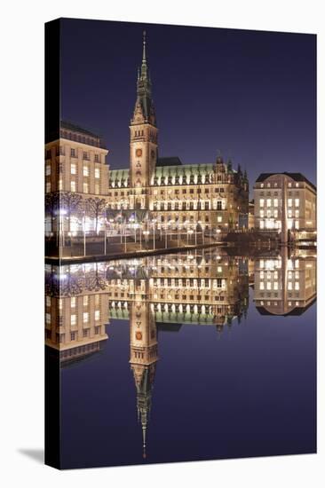 Rathaus (city hall) reflecting at Kleine Alster Lake, Hamburg, Hanseatic City, Germany, Europe-Markus Lange-Premier Image Canvas