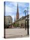 Rathaus Market Platz Square and St Petrikirche, St. Peter Church, Historic Center, Hamburg, Germany-Miva Stock-Premier Image Canvas