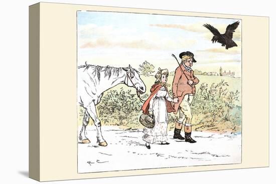 Raven Laughs as the Farmer and His Daughter Able Away Bandaged-Randolph Caldecott-Stretched Canvas