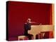 Ray Charles at White Piano-null-Stretched Canvas