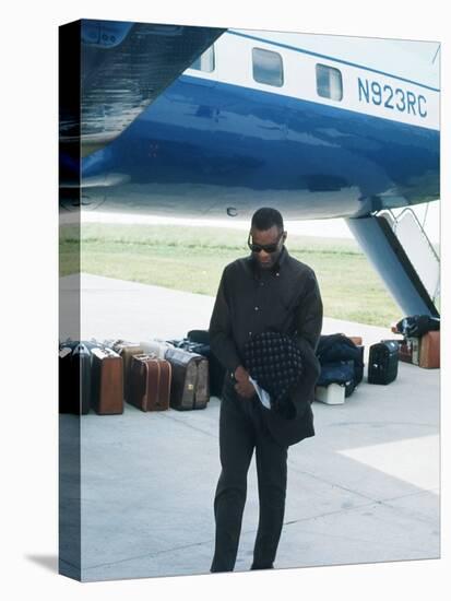 Ray Charles Beside His Private Jet-null-Stretched Canvas