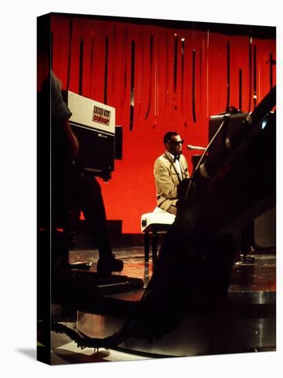 Ray Charles Filming for the BBC-null-Stretched Canvas