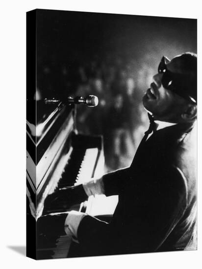 Ray Charles Playing Piano in Concert-Bill Ray-Premier Image Canvas