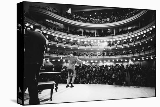 Ray Charles Singing, with Arms Outstretched, During Performance at Carnegie Hall-Bill Ray-Premier Image Canvas