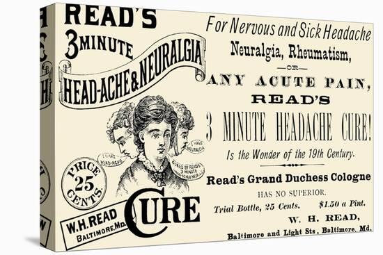 Read's 3 Minute Head-Ache and Neuralgia Cure-null-Stretched Canvas