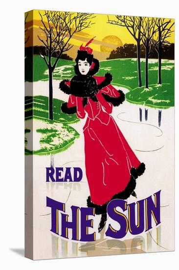 Read the Sun: Skating at Sunset-Louis John Rhead-Stretched Canvas