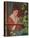 Reading Al Fresco - Woman on the Balcony; Lettura Al Fresco - Donna Al Balcone-Federigo Zandomeneghi-Premier Image Canvas