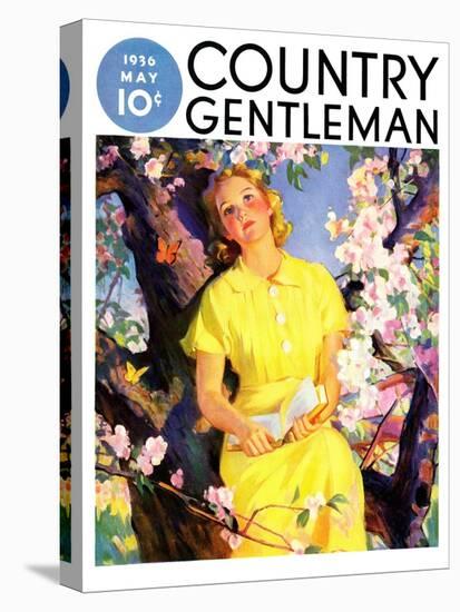 "Reading Among the Blossoms," Country Gentleman Cover, May 1, 1936-null-Premier Image Canvas