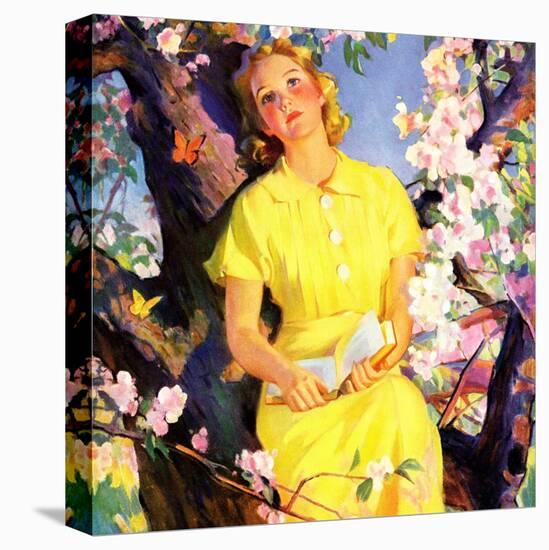 "Reading Among the Blossoms,"May 1, 1936-null-Premier Image Canvas