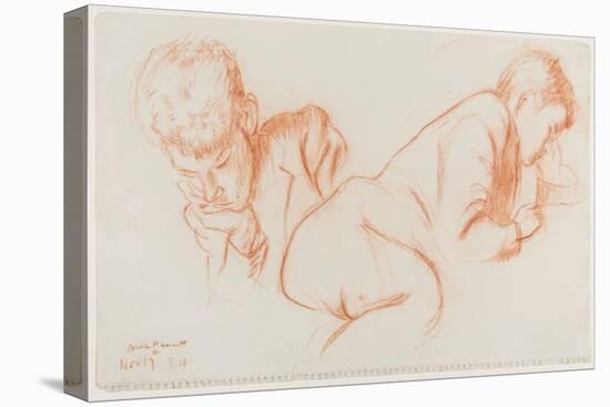 Reading Boy, 17 November 1954 (Red Chalk on Paper)-Nina Hamnett-Premier Image Canvas