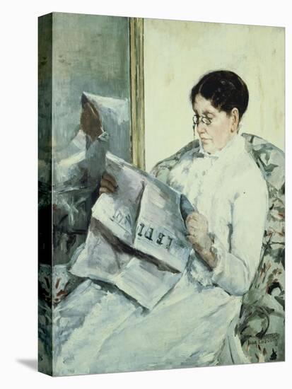 Reading "Le Figaro"-Mary Cassatt-Premier Image Canvas