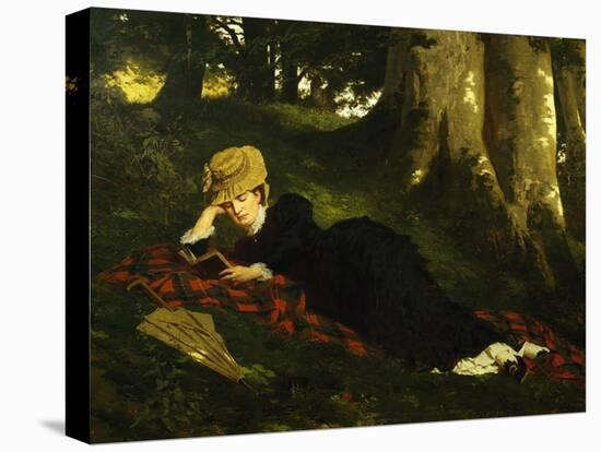 Reading Woman in Forest , 1875-Gyula Benczur-Premier Image Canvas