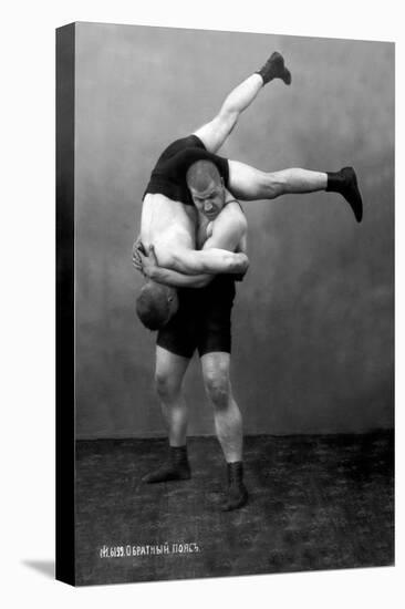 Ready to Drop: Russian Wrestlers-null-Stretched Canvas