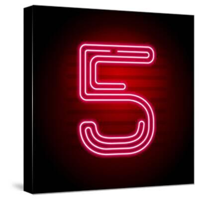 'Realistic Red Neon Number. Number with Neon Tube Light on ...