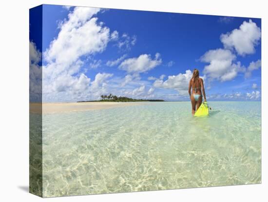 Rear View of Woman With Mask, Kadhdhoo Island, Laamu Atoll, Southern Maldives-Stuart Westmorland-Premier Image Canvas