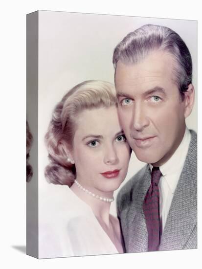 REAR WINDOW, 1954 directed by ALFRED HITCHCOCK Grace Kelly and James Stewart (photo)-null-Stretched Canvas