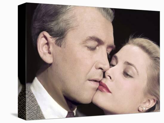 REAR WINDOW, 1954 directed by ALFRED HITCHCOCK James Stewart and Grace Kelly (photo)-null-Stretched Canvas