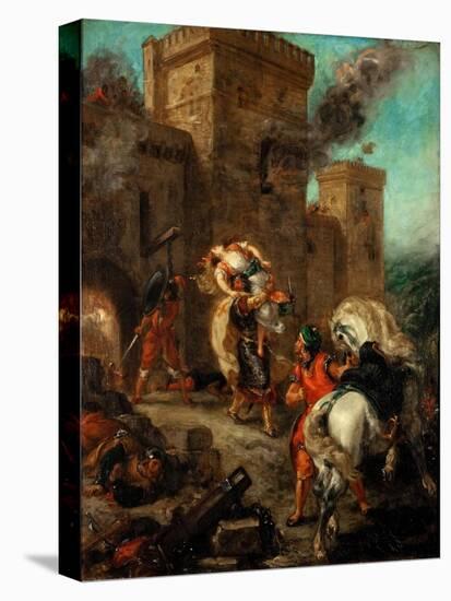 Rebecca Raped by a Knight Templar During the Sack of the Castle Frondeboeuf-Eugene Delacroix-Premier Image Canvas