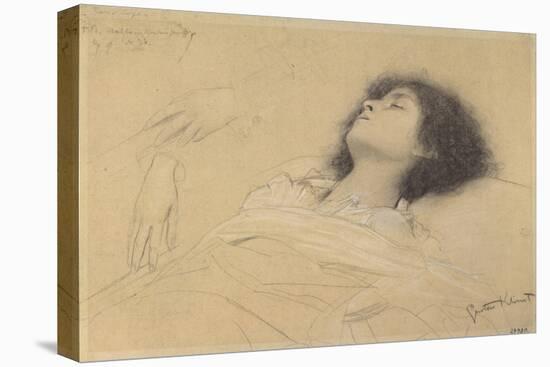 Reclining Girl and Two Studies of Hands-Gustav Klimt-Premier Image Canvas