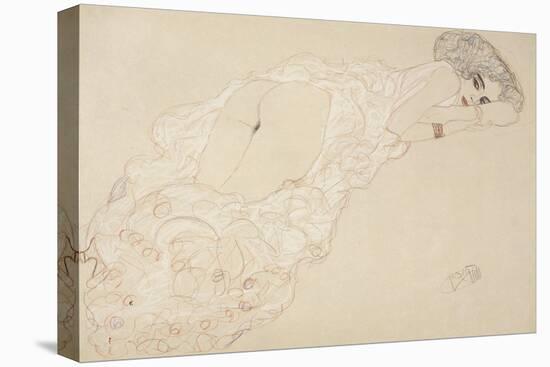 Reclining Nude Lying on Her Stomach and Facing Right, 1910-Gustav Klimt-Premier Image Canvas